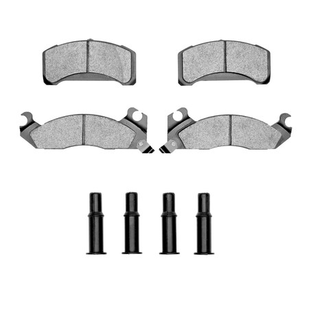 Dynamic Friction Co 5000 Advanced Brake Pads - Semi Metallic and Hardware Kit, Long Pad Wear, Front 1551-0310-02